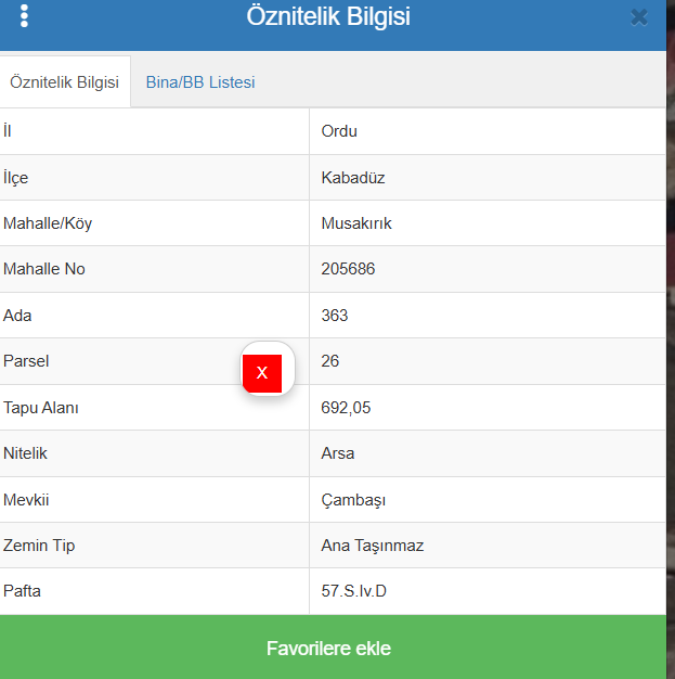 ÇAMBAŞI MUSAKIRIK MAHALLESİNDE SÜPER LOKASYONDA SATILIK ARSA